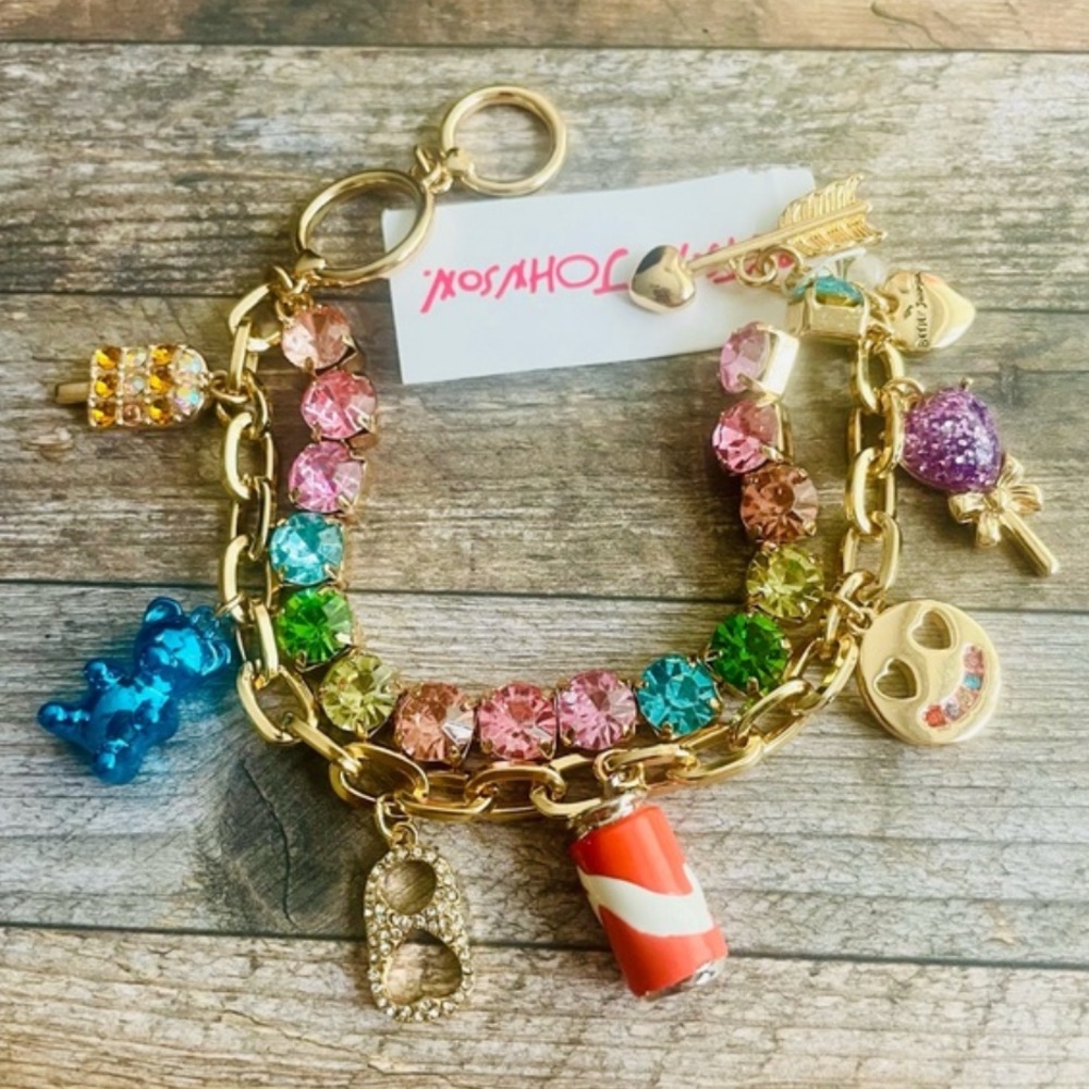 PRICE FIRM Betsey Johnson Sugar Rush Sweets Treats Candy Shop Charms Bracelet